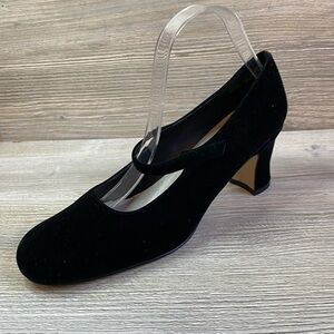 Metaphor Jodi black velvet strap over foot. Great for holiday